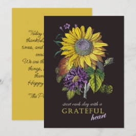 Tarjeta Festiva Agradecimiento de Acción de Gracias Floral de gira