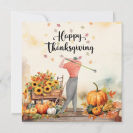 Tarjeta Festiva Agradecimiento de otoño a Golfer