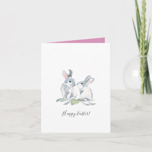 Tarjeta Festiva Agradecimiento de Pascua Rosa Acuarela Bonito