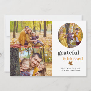 Tarjeta Festiva Agradecimiento y bendición Elegante foto del Día