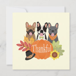 Tarjeta Festiva Agradecimientos a los Bulldoges franceses