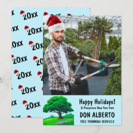 Tarjeta Festiva Agregar sombrero de Santa a la foto Logo de roble