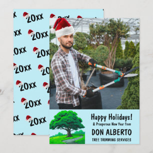 Tarjeta Festiva Agregar sombrero de Santa a la foto Logo de roble 