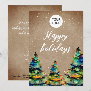 Tarjeta Festiva Agregar texto personalizado del logotipo Árbol de