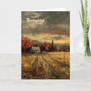 Tarjeta Festiva Agrícola Living Otumn Country Thankending