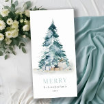 Tarjeta Festiva Agua de Nieve Aqua Pine Regalos de Árbol de Navida<br><div class="desc">Si necesitas más personalización,  por favor,  no dudes en enviarme un mensaje a yellowfebstudio@gmail.com.</div>