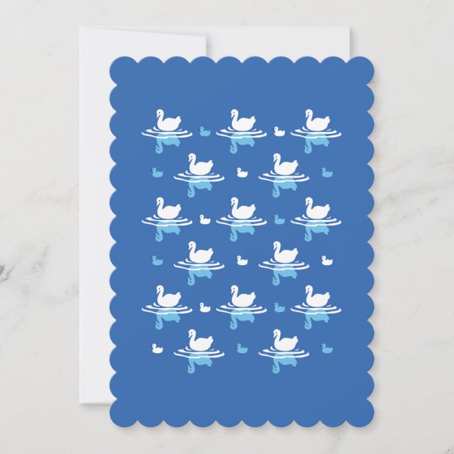 Tarjeta Festiva Aguas serenas - Diseño del Patrón del Lago Swan Ju (Anverso)