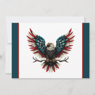 Tarjeta Festiva Águila calva norteamericana/estadounidense patriót