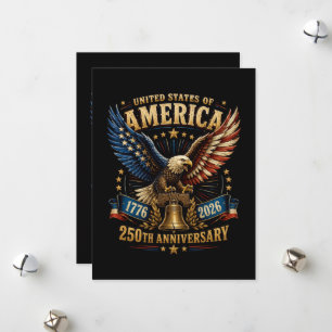 Tarjeta Festiva Águila del 250 aniversario de Estados Unidos de Am