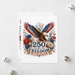 Tarjeta Festiva Águila del 250 Aniversario de la Libertad EE. UU.