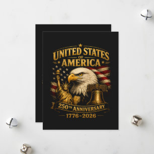 Tarjeta Festiva Águila del 250 aniversario de los Estados Unidos d