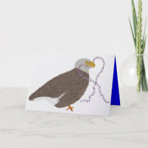 Tarjeta Festiva Águila moderna con corazón rojo, blanco y azul