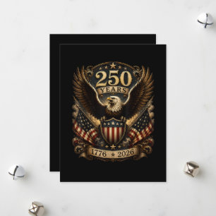 Tarjeta Festiva Águila patriótica americana 1776 2026 250º 4 de ju