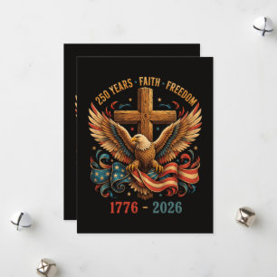 Tarjeta Festiva Águila Patriótica de 250 Años de Fe y Libertad