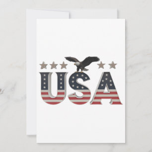 Tarjeta Festiva Águila Patriótica de Estados Unidos + diseño de ba