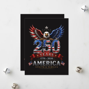 Tarjeta Festiva Águila patriótica de fe y familia América 250