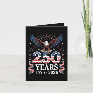 Tarjeta Festiva Águila patriótica del 250 aniversario EE. UU. 1776