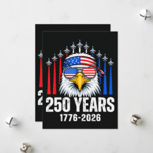 Tarjeta Festiva Águila patriótica del 250 aniversario EE. UU. 250º
