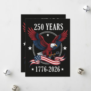 Tarjeta Festiva Águila Y Bandera 250 Años 1776-2026 250º