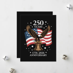 Tarjeta Festiva Águila y Bandera 250 Años de América 1776-2026
