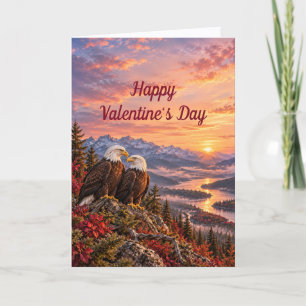 Tarjeta Festiva Águilas Calvas Majestuosas Amor de Montaña en San 