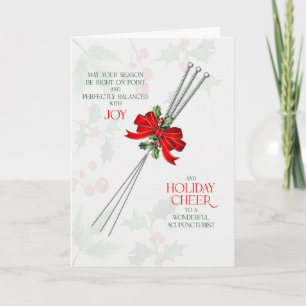 Tarjeta Festiva Agujas de Acupuntura Alegría y Felicidad Estaciona