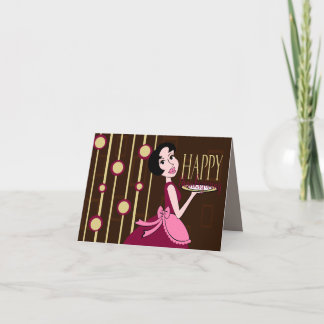 Tarjeta Festiva Ahora sirviendo un día de acción de gracias feliz