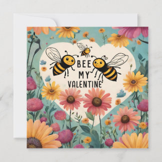 Tarjeta Festiva Ai Vintage Bee Mi San Valentín Día de San Valentín