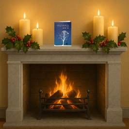 Tarjeta Festiva Aire de noche de ferry navideño