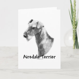 Tarjeta Festiva Airedale Terrier Charcoal