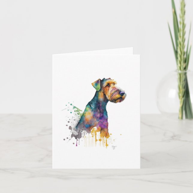 Tarjeta Festiva Airedale Terrier Dog (Anverso)