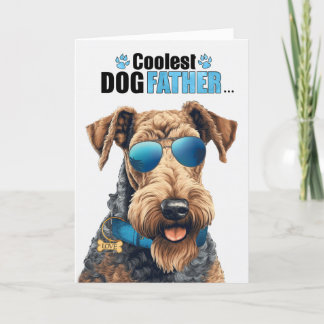 Tarjeta Festiva Airedale Terrier Dog Coolest Dad Day