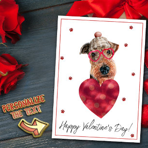 Tarjeta Festiva Airedale Terrier Dog Lover Valentine Gift