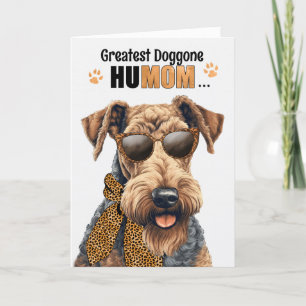 Tarjeta Festiva Airedale Terrier el mayor día de la madre de HuMOM
