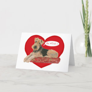 Tarjeta Festiva Airedale / Terrier galés de San Valentín