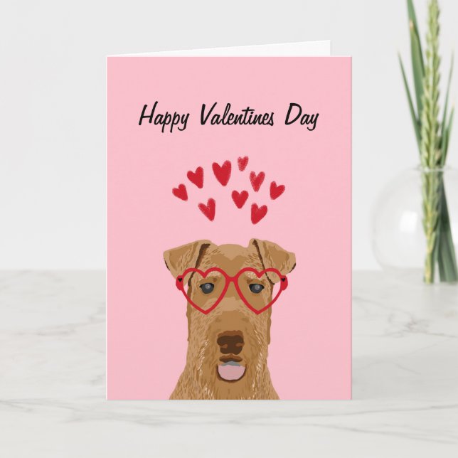 Tarjeta Festiva Airedale Valentines Love Card (Anverso)