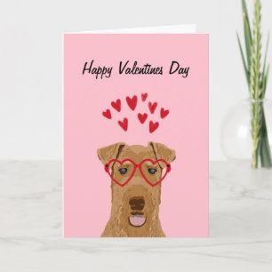 Tarjeta Festiva Airedale Valentines Love Card