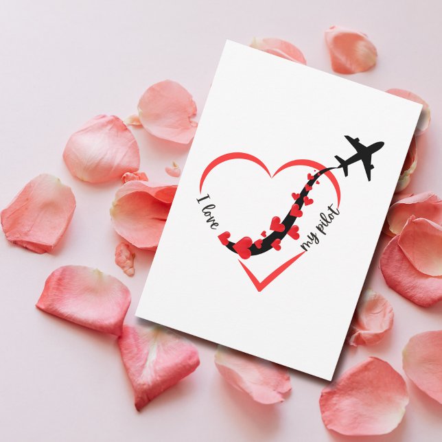 Tarjeta Festiva Airplane Heart I love My Pilot Valentine's Day (Subido por el creador)