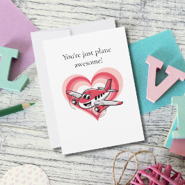Tarjeta Festiva Airplane You're Plane Awesome Kids Valentine's Day