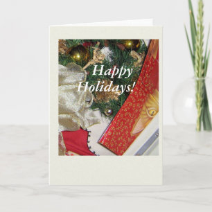 Tarjeta Festiva Ajuste de gato de navidades