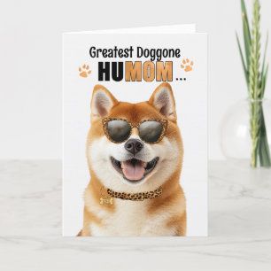 Tarjeta Festiva Akita Dog Greatest HuMOM Mother's Day