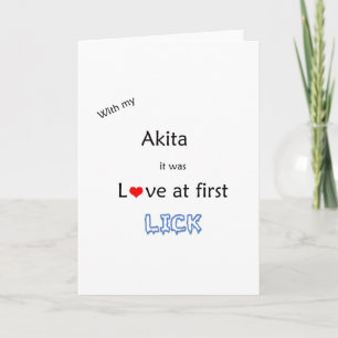 Tarjeta Festiva Akita Love at First Lick