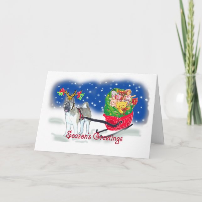 Tarjeta Festiva AKITA_Navidades_Sleigh (Anverso)