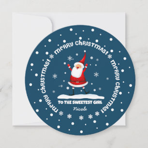 Tarjeta Festiva Al mejor Chica de los Navidades de Santa Claus