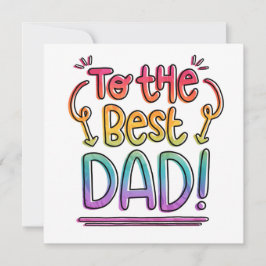 Tarjeta Festiva Al Mejor Papá Día del Padre Arcoíris Moderno
