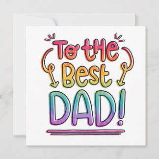 Tarjeta Festiva Al Mejor Papá Día del Padre Arcoíris Moderno
