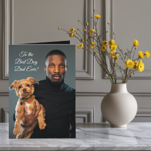 Tarjeta Festiva Al mejor perro papá Personalizado foto y texto