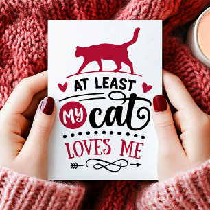 Tarjeta Festiva Al menos a mi gato me encanta el día de San Valent
