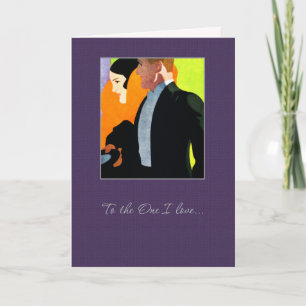 Tarjeta Festiva Al que amo. El día de San Valentín Art Deco