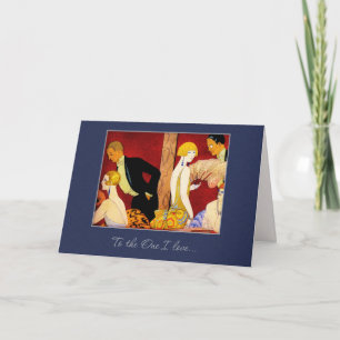 Tarjeta Festiva Al que amo. El día de San Valentín Art Deco